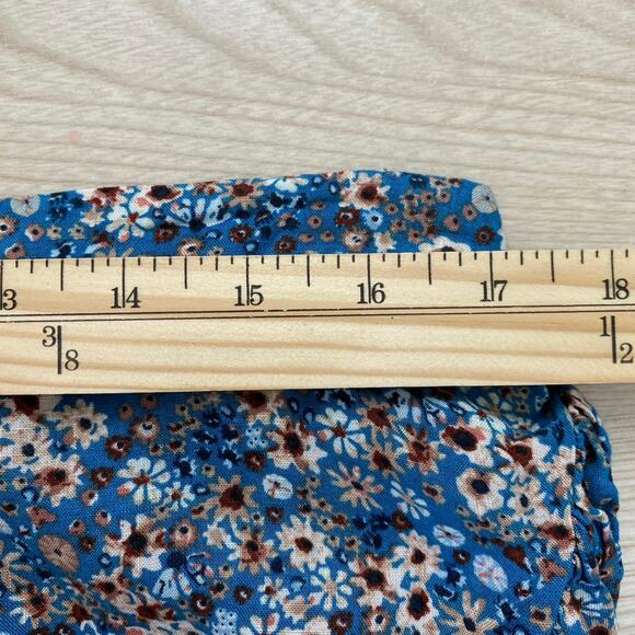 Sonoma Floral Faux Wrap Midi Skirt Women OX Blue Ruffle Cottagecore Boho‎ NWOT - Picture 7 of 10